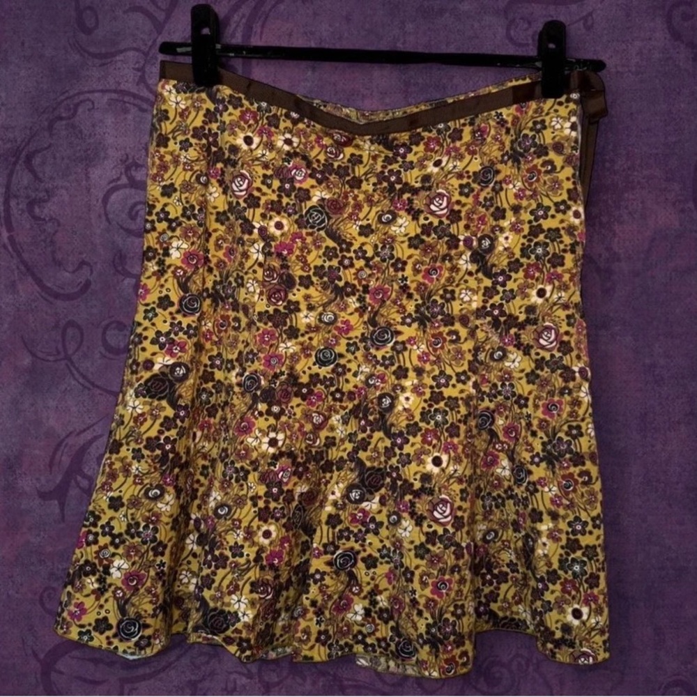 Floral Yellow A-Line Women's Skirt